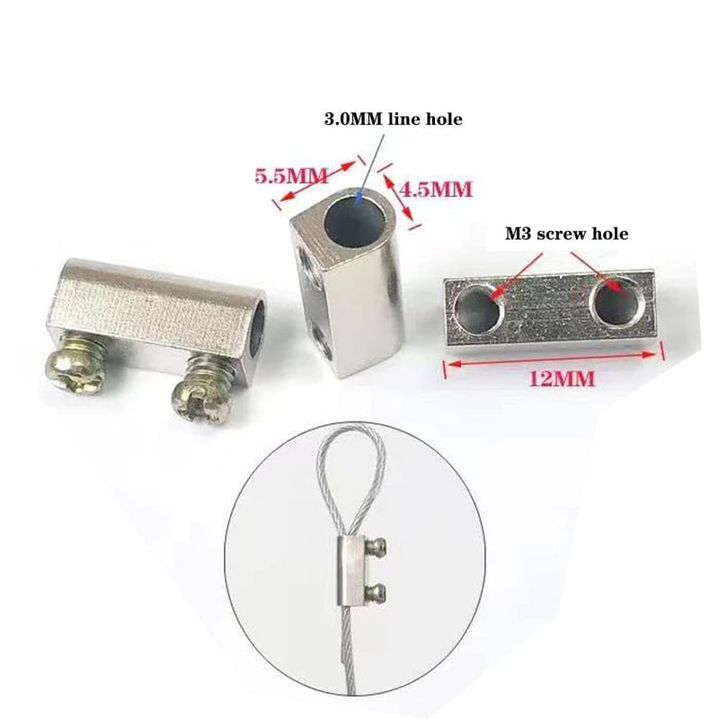Antianxia 20Pcs Upgraded wire Rope cable clamps single/hole cable clamps (3.0mm Wire Holes) - Image 2